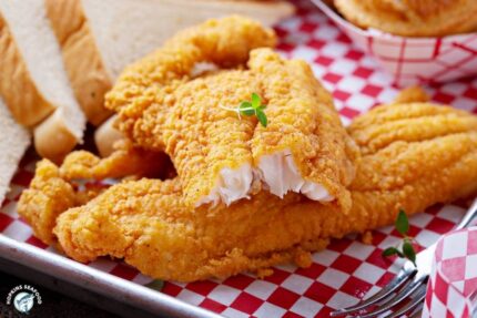 Frozen Oven-Ready Breaded Flounder (4 Oz.) – 10 Lbs. Case