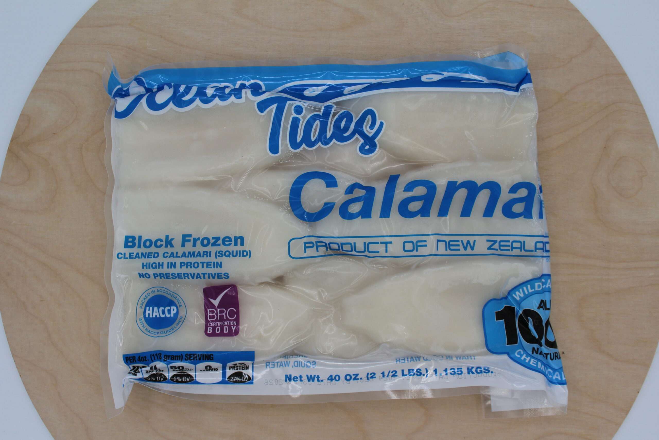 Fresh Squid / Calamari Tubes (5-8 Inch) - 10 Lbs. Case